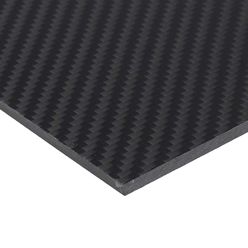 Generic 3K-Kohlefaser-Platte, 200 x 300 mm, Schwarz, 2 mm Dicke