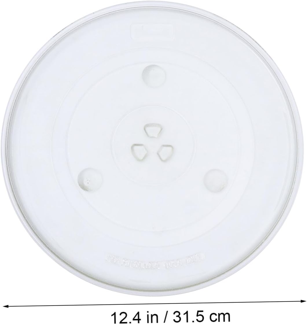 LIFKOME Y-Type Microwave Glass Turntable Plate Replacement 31.5cm Diameter Universal for Home Ovens Sturdy Glass Compatible Most Microwaves