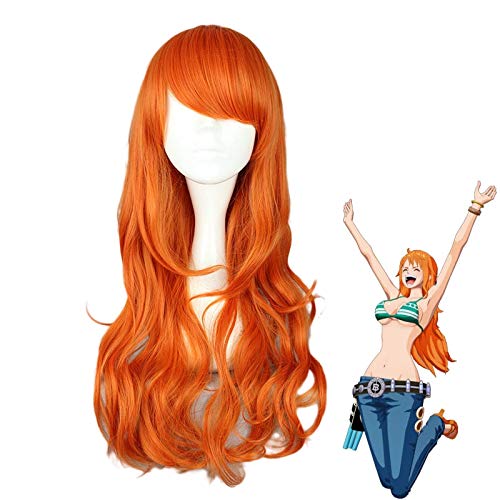 Amazon.co.jp: アニメワンピースナミコスプレウィッグ女性ナミオレンジ 