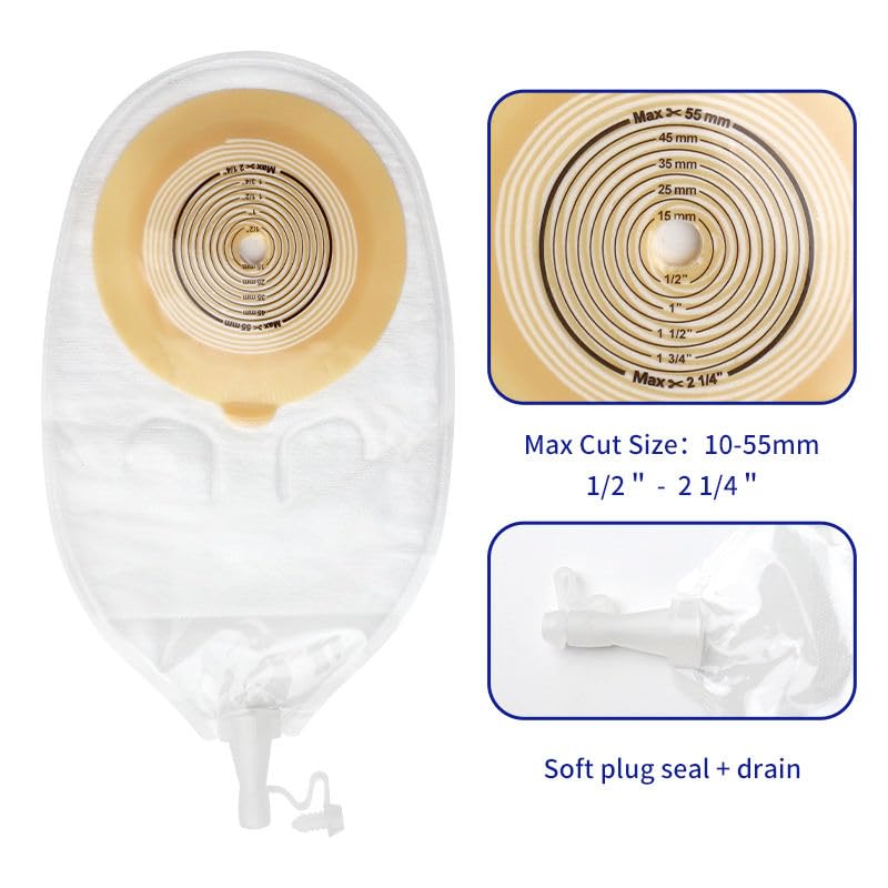 Med 1910 one Piece flat Urostomy Bag (Pack of 10) Cutting Size 10-55mm 2