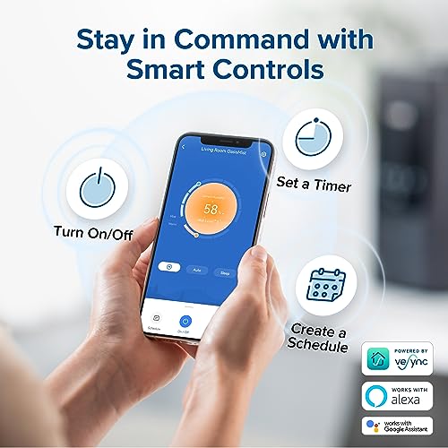 Image of Levoit 6L Smart Warm & Cool Mist Humidifiers for Home Bedroom,60H Runtime & Auto Customized Humidity for Large room,Schedule,Easy Top Fill,Essential Oil Diffuser,Whisper-Quiet,Handle,Black (Pack of 2)