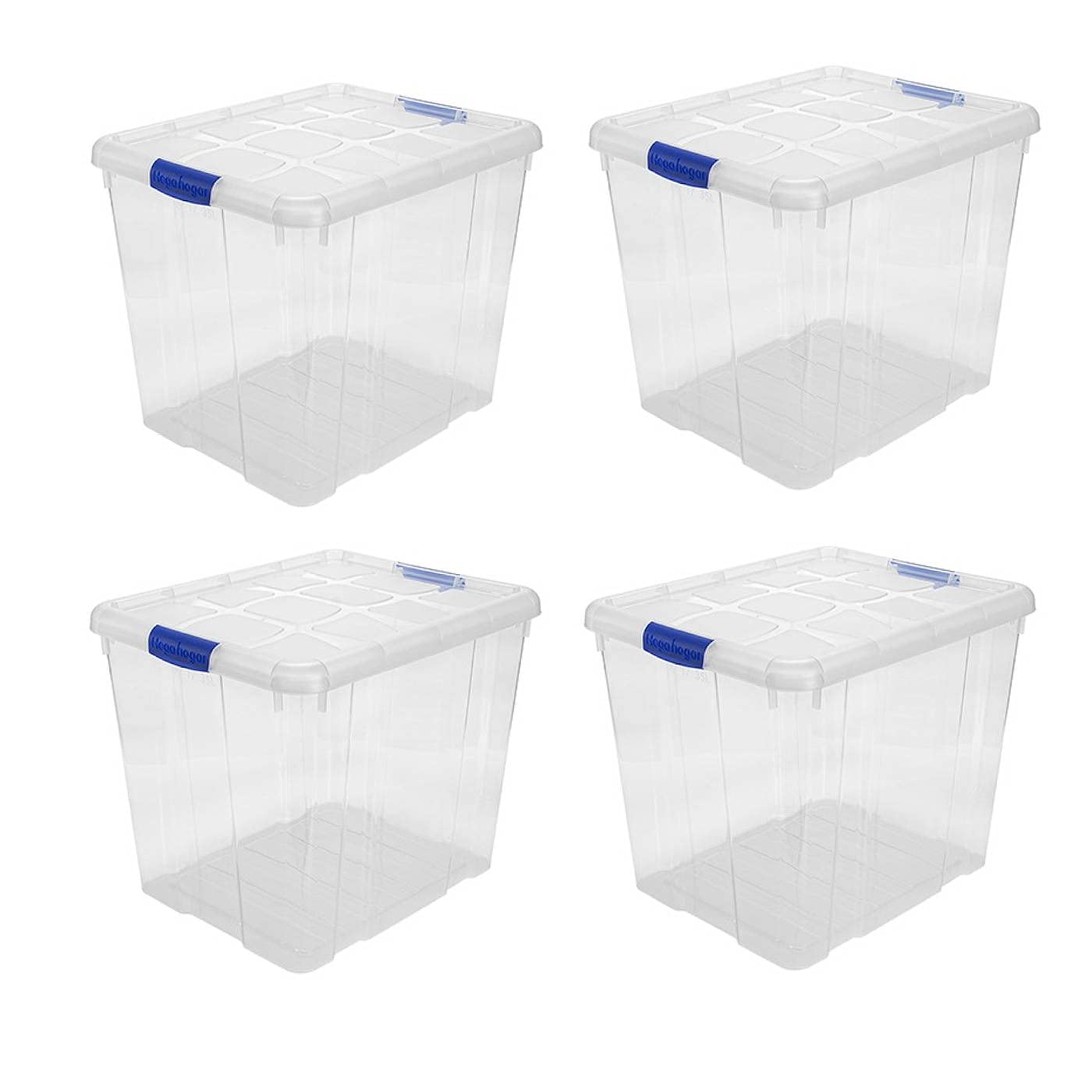 Acan Tradineur - Pack de 4 cajas de almacenaje, de 35,5 x 41,5 x 35 cm, nº 17, con capacidad de 35 litros con tapa para organización del hogar, baúl organizador(35,5 x 41,5 x 35 cm, Pack de 4)