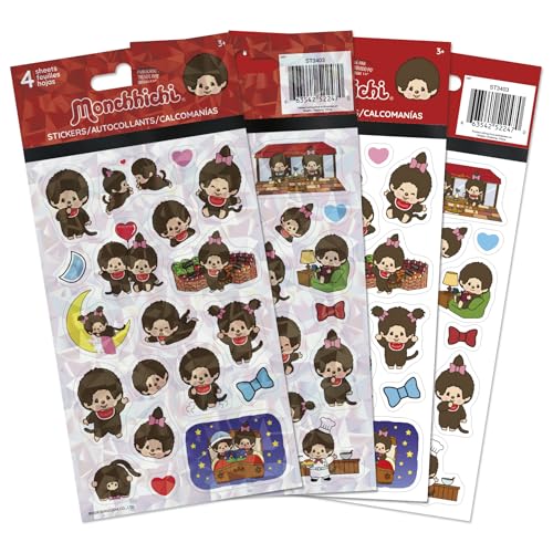 Monchhichi Standard Stickers - 4 Sheet