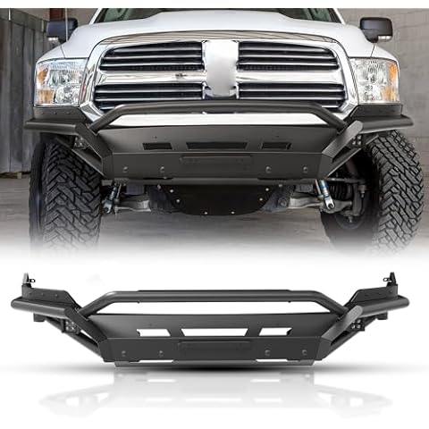 Nixon Offroad Front Bumper for 2013-2018 Dodge RAM 1500 Pickup Truck(Excluding Rebel) / 2019-2023 RAM 1500 Classic(Excluding Warlock) Heavy Duty Steel Bumper with LED Lights with Bull Bar Cover