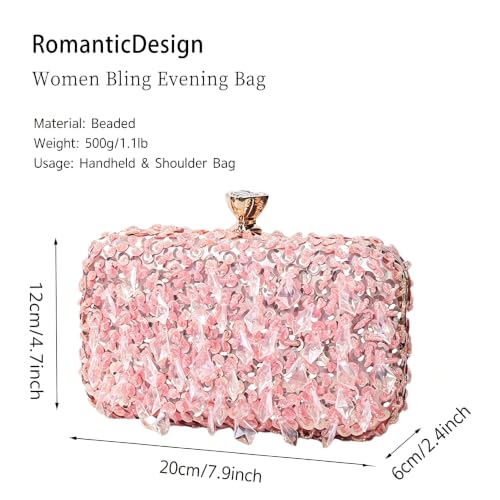 Image of RomanticDesign Women Bling Evening Bag Fashion Embroidered Beaded Sequin Clutch Cocktail Wedding Party Purse