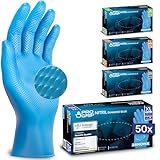 PROGRIP Einweghandschuhe Diamant Grip, Blau, Einmalhandschuhe Extra Stark...