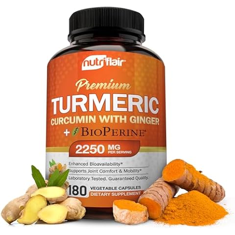 NutriFlair Turmeric Curcumin with Ginger and BioPerine Black Pepper Supplements Cover