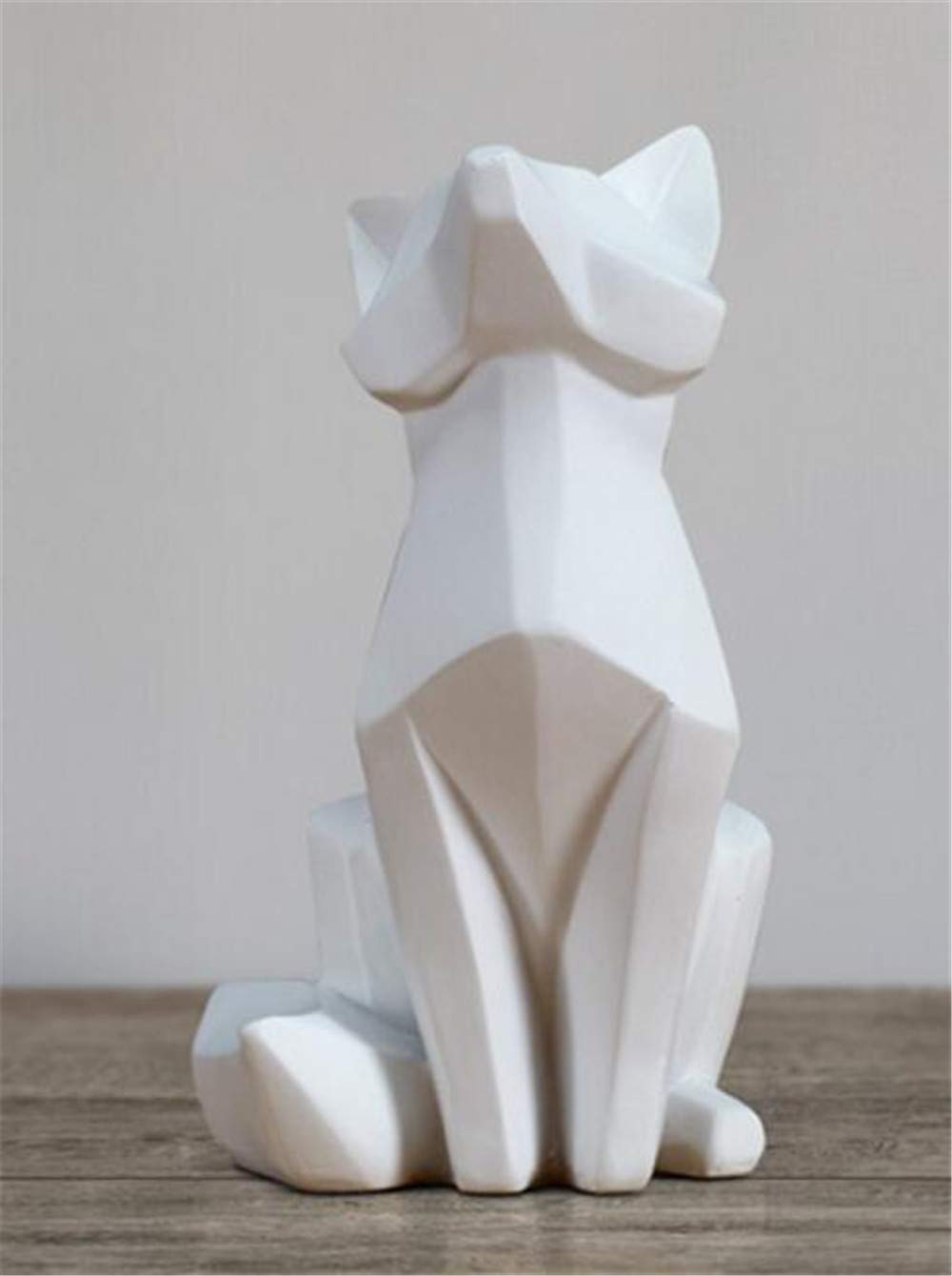 Escultura de zorro geométrica simple blanca abstracta decorativa moderna para el hogar, estatuas de animales Grande (pequeño)