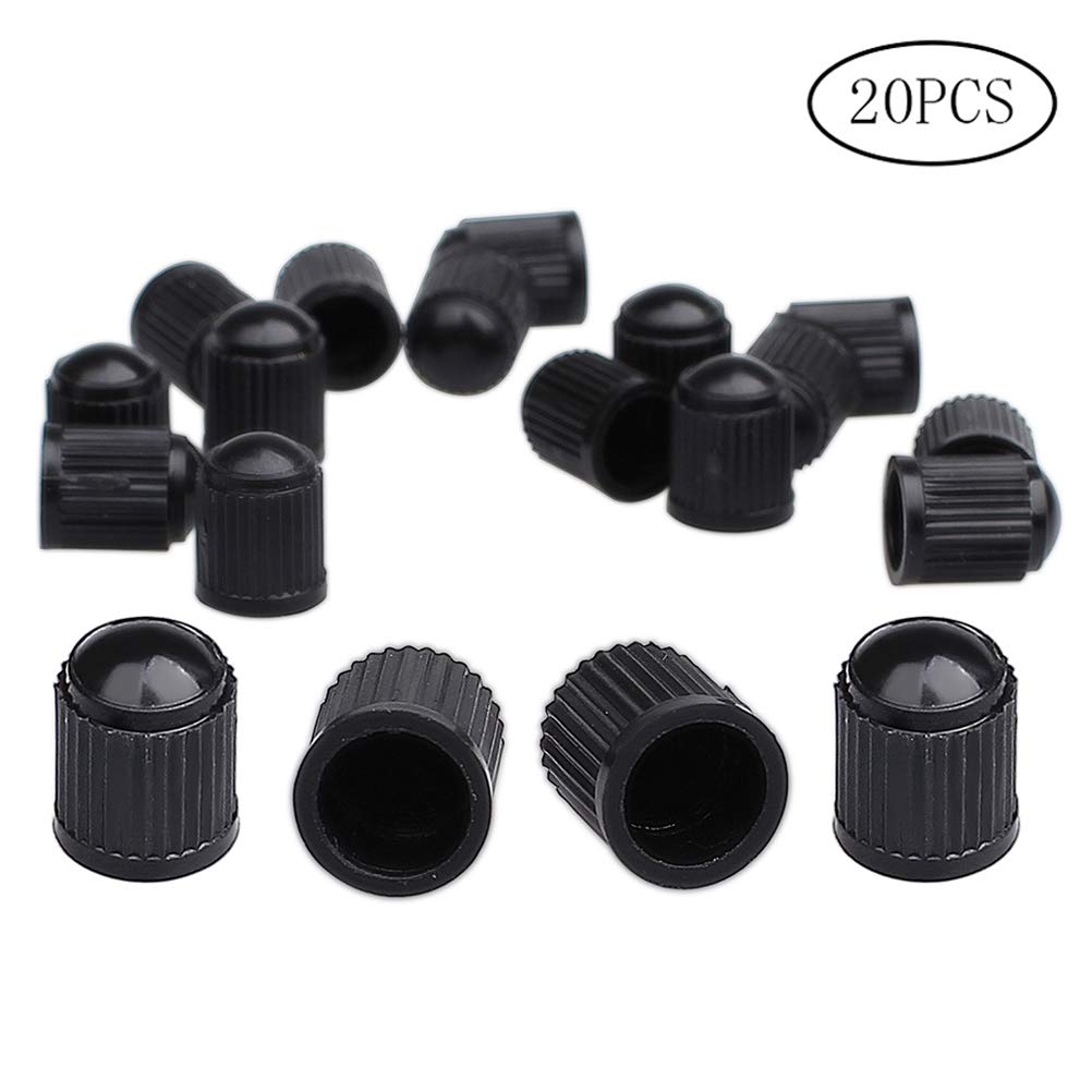 20 Pieces Valve Stem Caps, Tire Valve Dustproof Caps for Car, Motorbike, Trucks, Bike, Bicycle(Black)