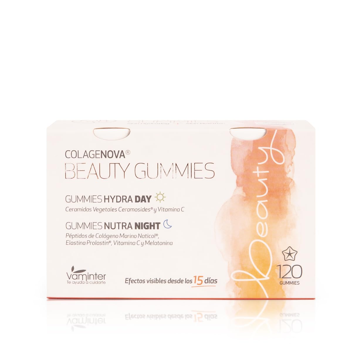 COLAGENOVA, Beauty Gummies, Idra Day con Ceramidi e Vitamina C e Nutra Night con Peptidi di Collagene Marino, Elastina, Vitamina C e Melatonina, Idrata la tua Pelle Giorno e Norche, 120 Gummies