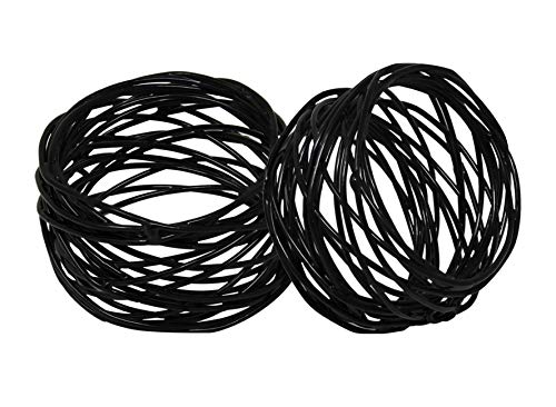 Image of SKAVIJ Handmade Twisted Wire Mesh Napkin Rings Holders Decor Dinner Party Wedding Thanksgiving Christmas Gathering (Black 4pcs)