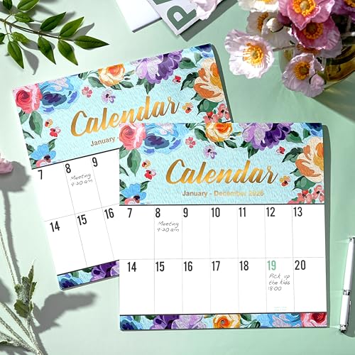 2026 Wall Calendar - Calendar 2026 for Wall, JAN. 2026 - DEC. 2026, Large Print Big Grid 2026 Wall Calendar, 12" x 24" (Open), Glossy Paper, Hanging Holes