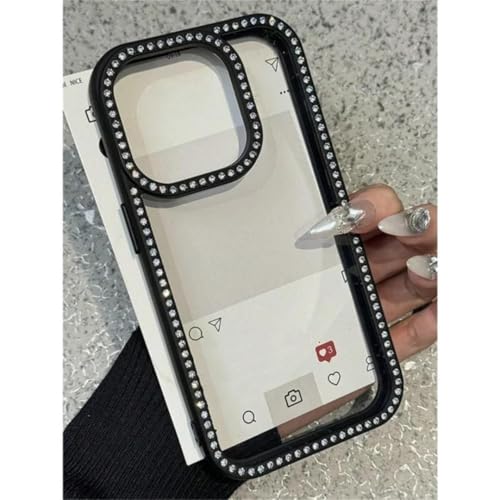 Étui iPhone 13 Pro Max de luxe noir transparent double face haute finition