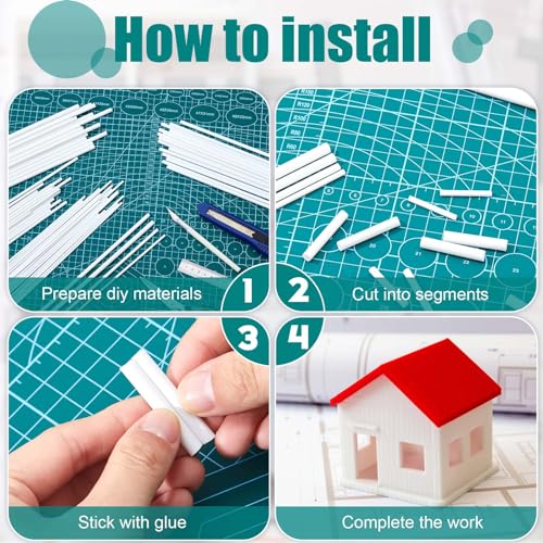 Image of Outus 80 Pcs ABS Round Plastic Tube 4 Sizes 3 /4 /5 /6mm White Bars Rod Hollow Tubing Connector Plastic Rod for DIY Crafts Sand Table Architectural Model Making