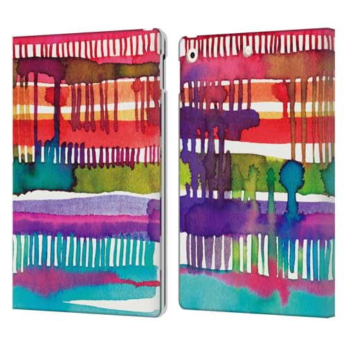 Étui iPad 10.2 cuir support ajustable motif Ninola aquarelle fermeture aimantée