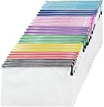 24PCS Plastic Wallets - A4 Plastic Folders Zip Wallet Ziplock Bags Zip Folder Zipper Bag (8 Colours)
