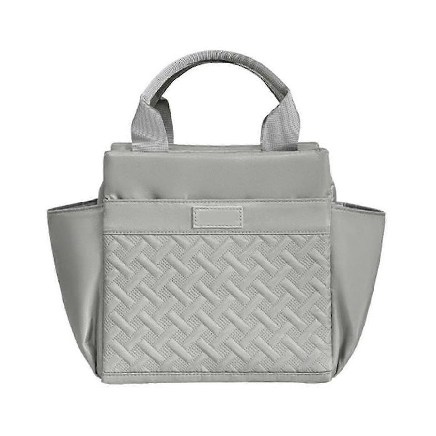 Image of Lunch Bag for Kids, Lunch Bag for Office Men, Women and Kids, Canvas Tiffin Bags for School, Picnic, Work, Carry Bag for Lunch Box and Water Bottle (Grey C1)