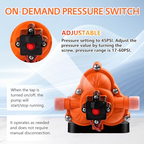 Image of Upgraded 33-Series 12V 3.0 GPM, 45 PSI Self-Priming Water Pressure Pump