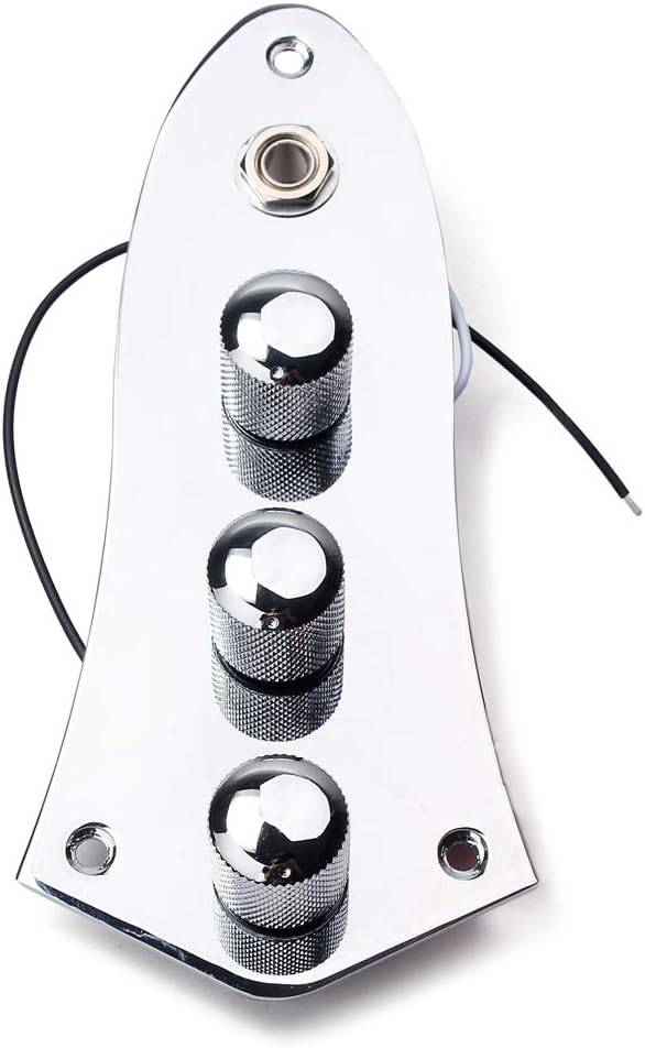 Alnicov Guitar Wired Loaded Prewired Control Plate Harness Switch Knobs，for JB Style Bass Guitar，Chrome