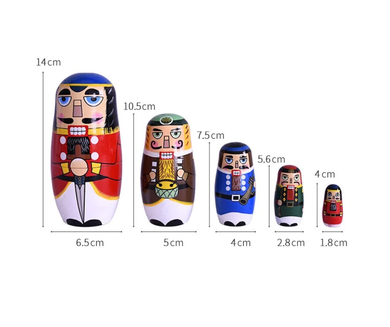 Matrioszka Rosyjska Lalka 5 Sztuk Rosyjski Zagnieżdżanie Lalki Orzech Żołnierz Matryoshka Drewniane Układanie Zagnieżdżone Ręcznie Robione Zabawki Zabawki Układania