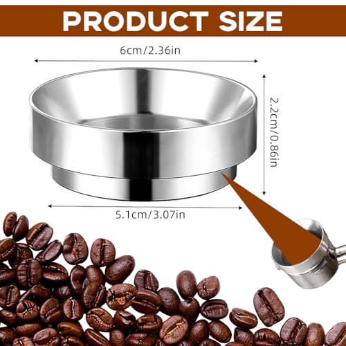 Image of Supvox 51mm Magnetic Portafilter Powder Ring 22mm Height Portafilter Powder Ring Stainless Steel Portafilter Powder Ring Espresso Powder Ring Prevent Ground Coffee from Spilling