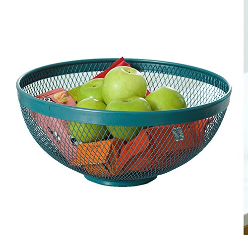 Cesta de fruta de malla de hierro negra para organizar tu encimera