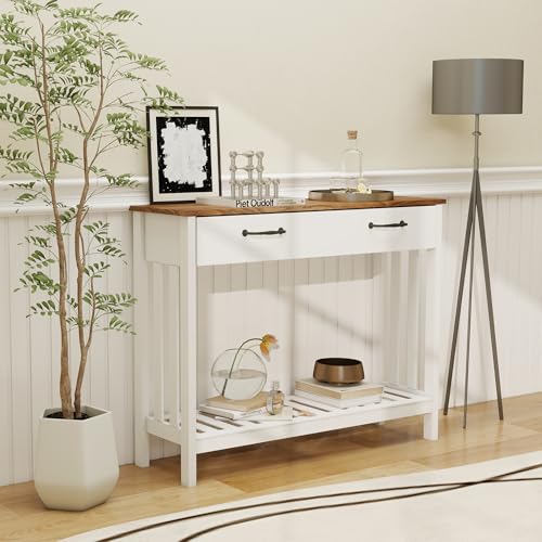 TaoHFE Farmhouse Narrow Console Table Modern Wooden,Living Room T...