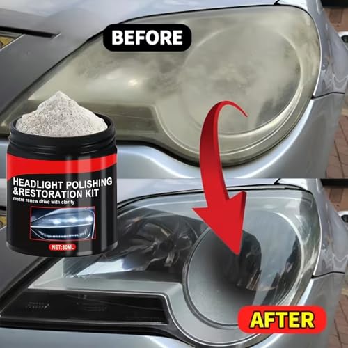 Polvo removedor de rayones de vidrio - Polvo de pulido de vidrio multifuncional transparente de 80 ml, compuesto de pulido de faros automotrices, agente de de vidrios profesional - imagen 3