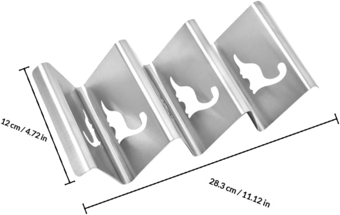 Stainless Steel Taco Holder Rack for Desktop Burritos, Silver