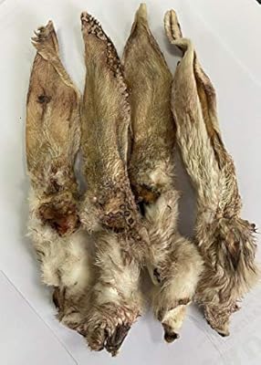 Trusty Pet Supplies 1kg Rabbit Ears with Fur/Hair 100% Natural Low Fat Dog Treats (Approx 60-80)