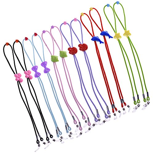 BCP Set of 12 Assorted Color Elastic 5/8 inch Glasses Arm Loops for Kids Children's Reading Eyewear Glasses Neck Retainers Eyeglass Glasses Sunglasses Spectacle Head Safety Strap Cord Rope Holder