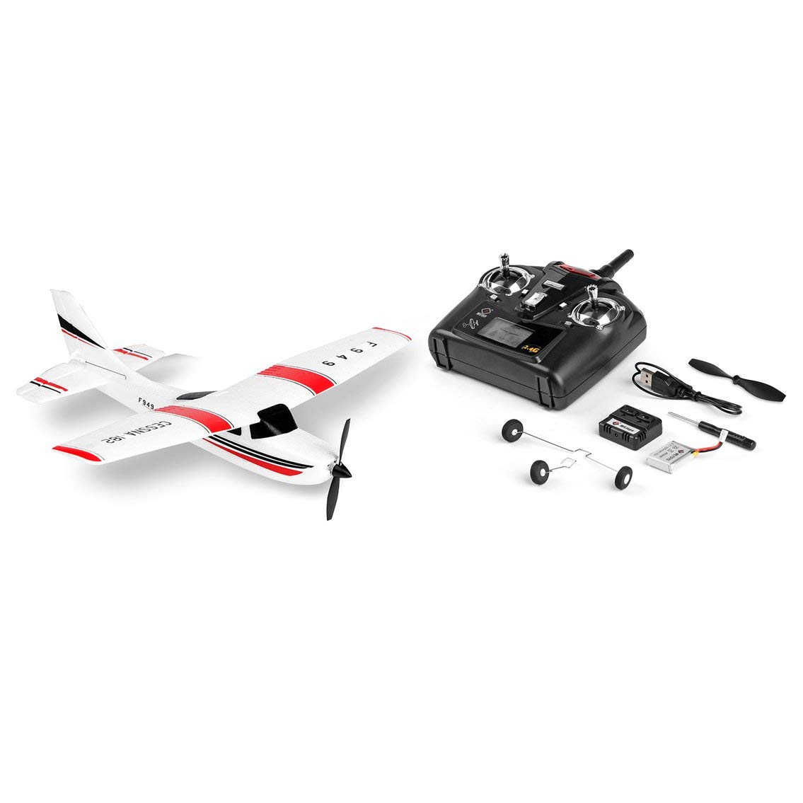 WLtoys F949 3-kanałowy 2,4 GHz Radio Control RC samolot Fixed Wing RTF CESSNA-182 samolot Outdoor Drone zabawka dla dzieci w wieku 14 lat i dzieci (kolor: biały)