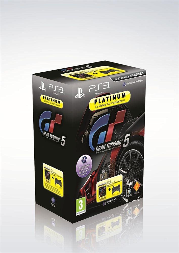 Manette PS3 Dual Shock 3 - noire + Gran Turismo 5 - platinum