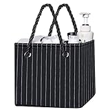 portable shower caddy dorm bathroom mesh bottom tote bag for college dorm room essentials black stripe