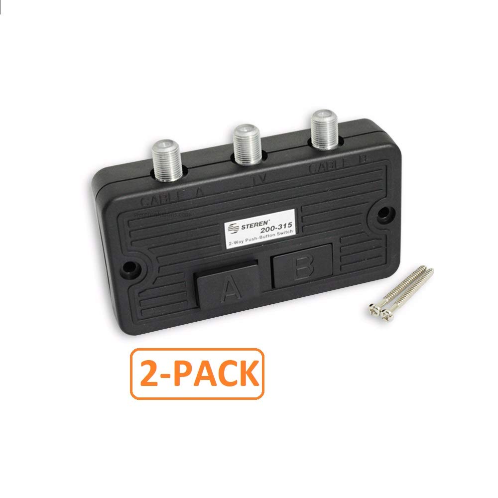 STEREN [200-315-2] - Splitter coassiale a 2 vie, interruttore A B a 2 vie, 2 vie, cavo coassiale splitter a 2 vie, 2 vie, interruttore a scorrimento A/B, confezione da 2