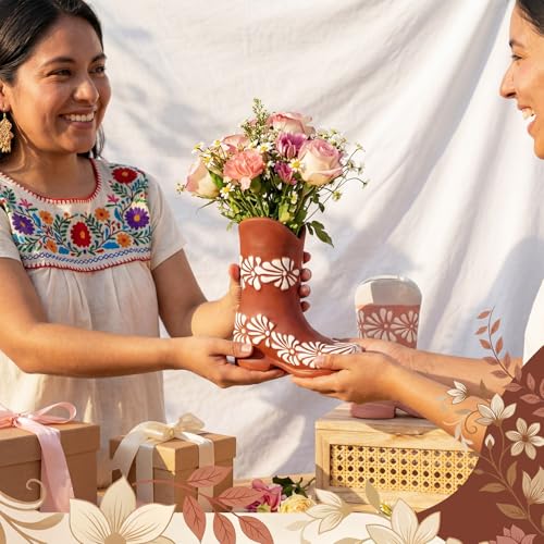 Vase en céramique botte de cowboy mexicaine Talavera pour remplacer les décorations de fête ternes