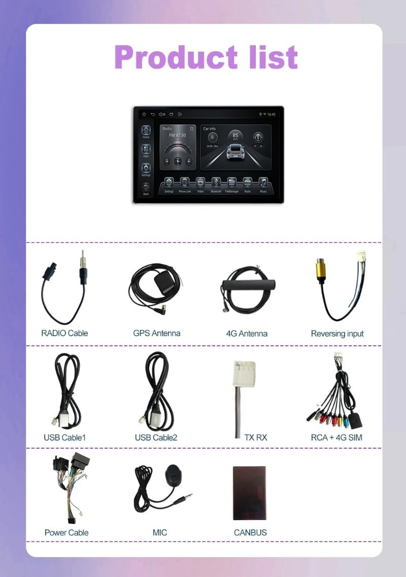 Radio Samochodowe Dual Din Android 15 dla Avanza 2014 | 13.1" Ekran Dotykowy Bluetooth FM Plug and Play Obsługa Kierownicy(8 Core 4G+Wifi 8+128GB)