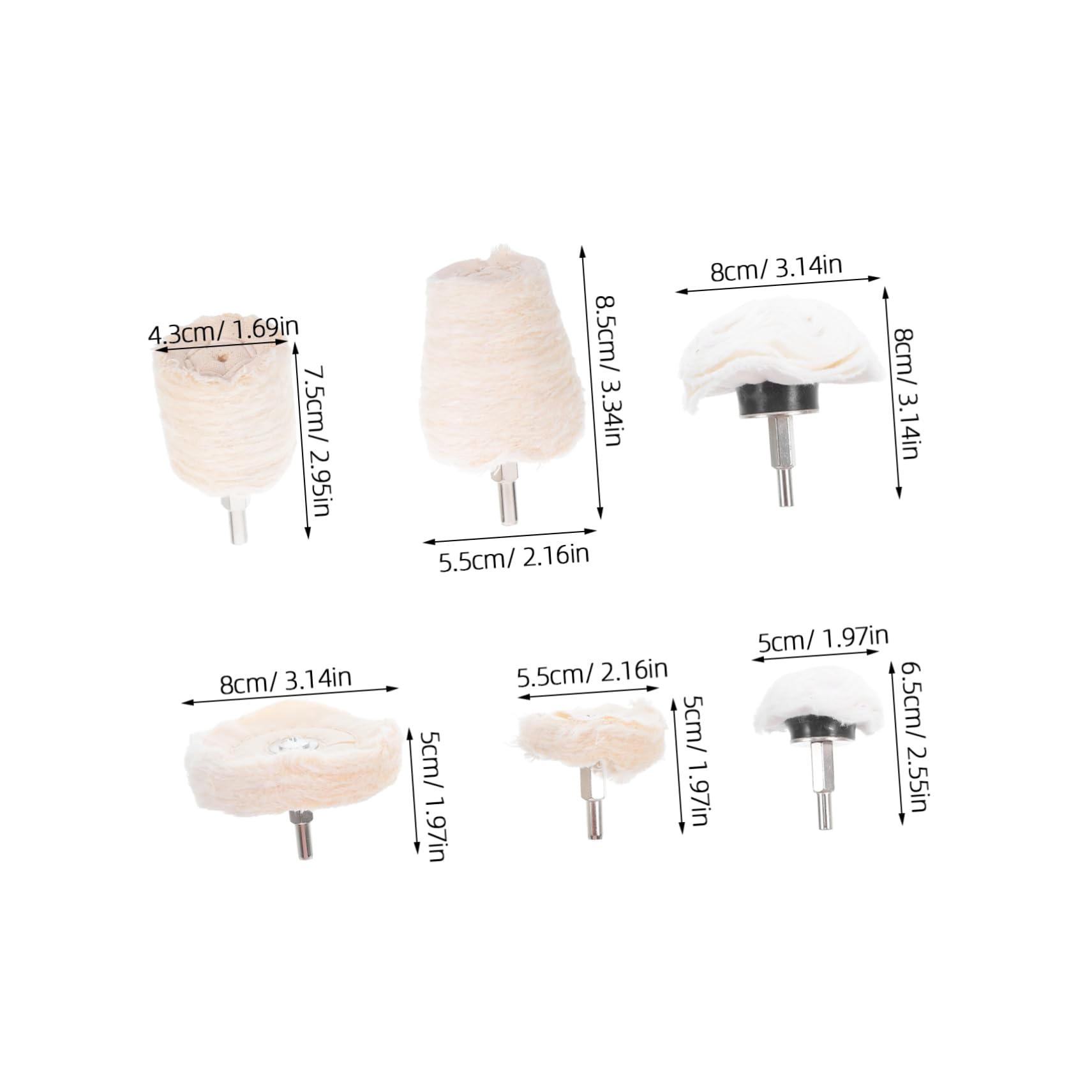 Garneck Metal Grinding Polishing Kit 8 Cotton Wheels for Stain Removal Polishing Tool Versatile for Various Surfaces