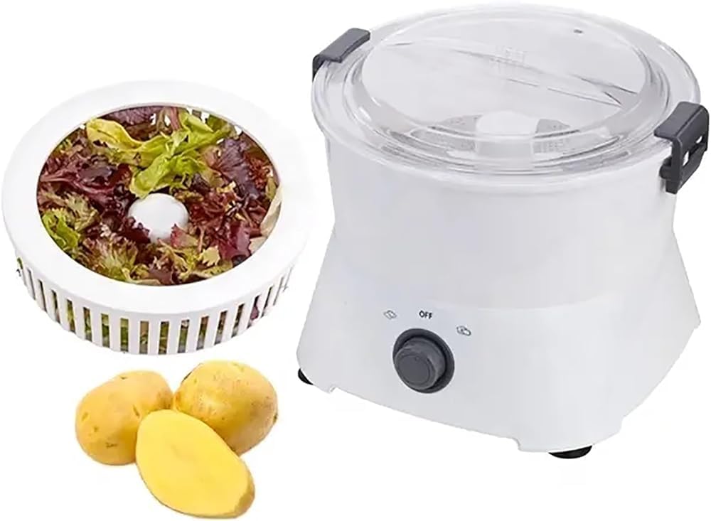 Pelador eléctrico de verduras, máquina peladora automática con cuchillas de acero inoxidable y control de un solo toque para patatas, manzanas y frutas