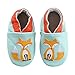 koshine Chausson Cuir Souple Bébé Chaussures Enfant Dessin Animé Fille Garçon 0-24 Mois (0-6 Mois, Renard)