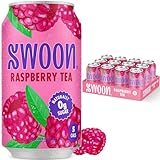 Swoon Raspberry Iced Tea - Sugar Free, Gluten Free, Low Carb, Paleo-Friendly - Flavored Keto Drinks Made with Organic Black Tea and Sweetened by Monk Fruit and Stevia (Pack of 12)