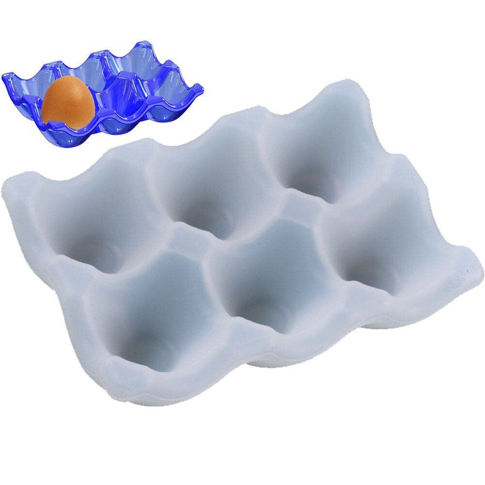 Wudaizhi As Shown 6-Compartment Egg Storage Rack Silicone Mold, Diy Holder Tray Container Box, Handmade Craft Epoxy Mould
