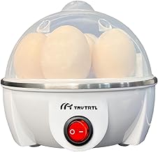 truTRTL Smart Instant Egg Boiler Machine 350 Watts | Boil upto 7 Eggs (Hard, Medium, Soft) | Automatic, Overheat Protection | White| Plastic| 14 ounces(414 ml)