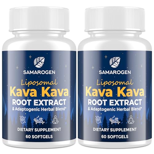 Samarogen Kava Kava Capsules Root Extract Supplement Liposomal 55% Kavalactones with Ashwagandha...