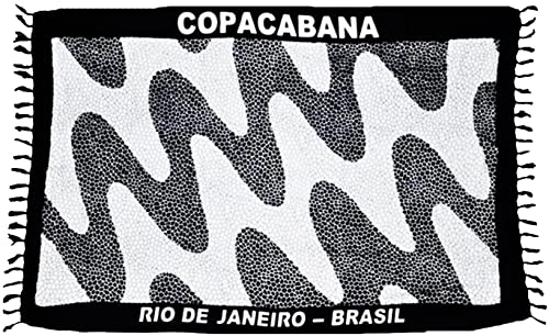 Canga De Praia Calçadão de Copacabana (Preto)