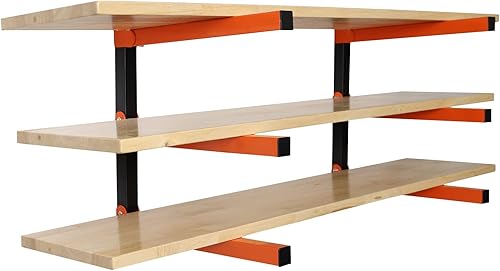 Miniatura 4 de Wallmaster Estante de metal para almacenamiento de madera, organizador de madera para montaje en pared, sistema de almacenamiento de madera de 3