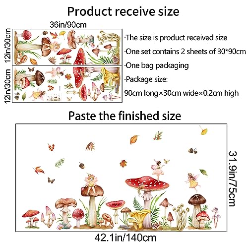 Vinilos decorativos 3D set de hongos y princesa miniatura 2