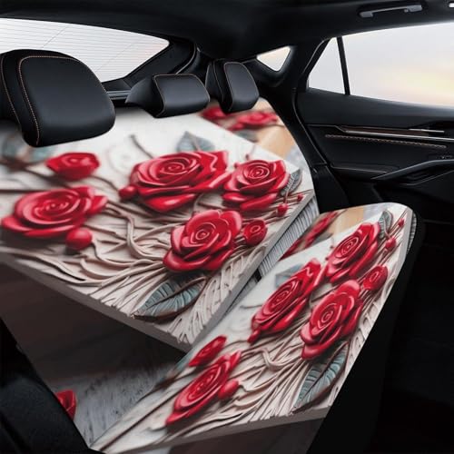 Funda de asiento de coche resistente a arañazos con diseño de rosas 4