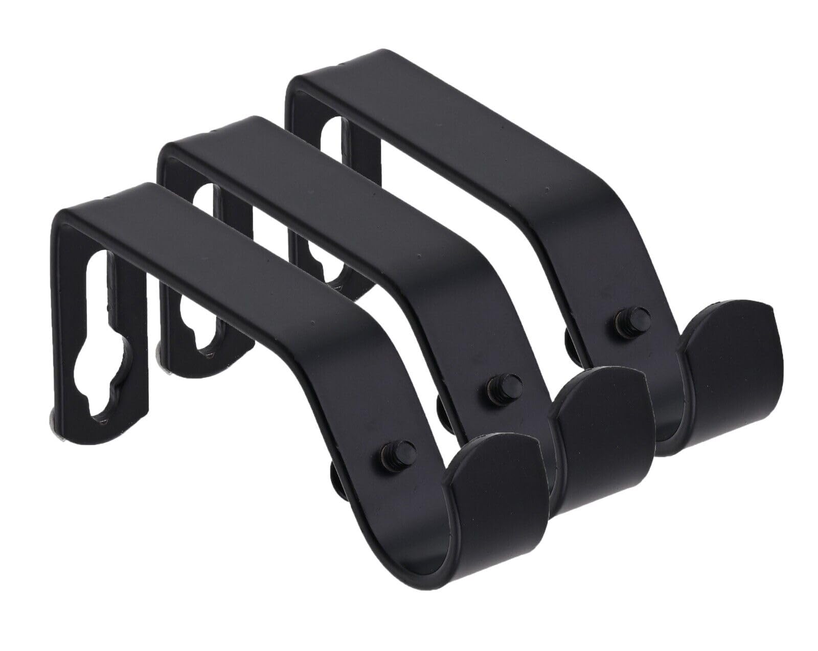 Lister Cartwright 19mm Curtain Pole Brackets with Adjustable Screws Metal Finish (Pack of 3) -Obsidian Black(Metal Bracket)