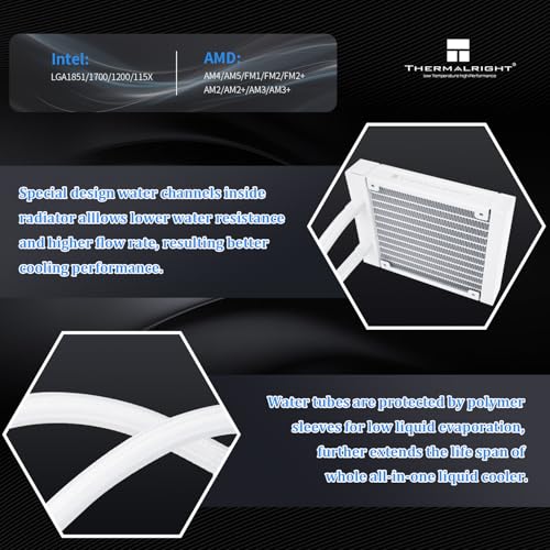 Image of Thermalright Frozen Notte 120 ARGB White CPU Water Cooler, CPU Water Cooling System, ARGB Cold Head,Suitable for AMD:AM4 /AM5,Intel LGA 1700 /1851 /1150 /1151 /1200